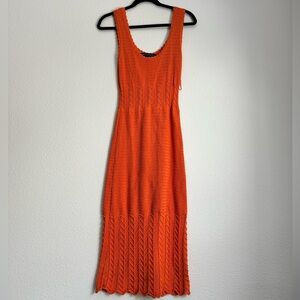 Orange knit / crochet dress